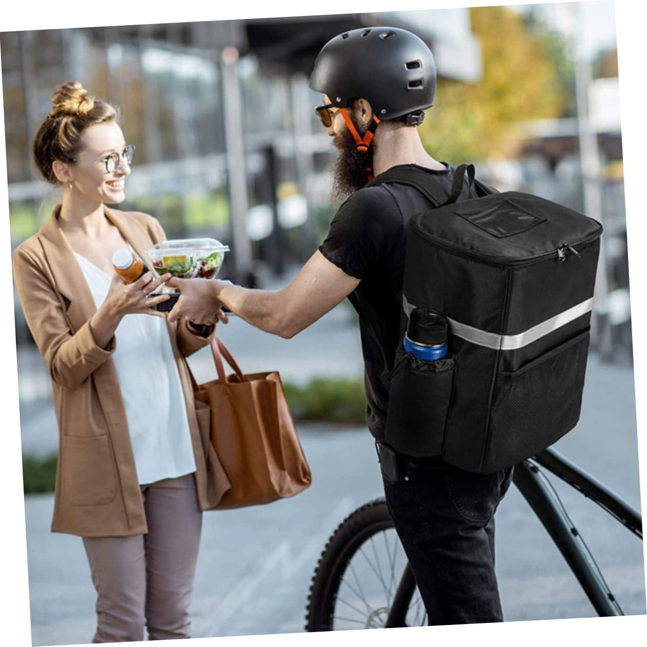 Thermotasche Groß Isoliertasche für Takeaway Lebensmittel Aufbewahrung Tasche mit Hoher Kapazität für Outdoor Camping Schule Picknick Hält Speisen Warm oder Kalt Leicht zu