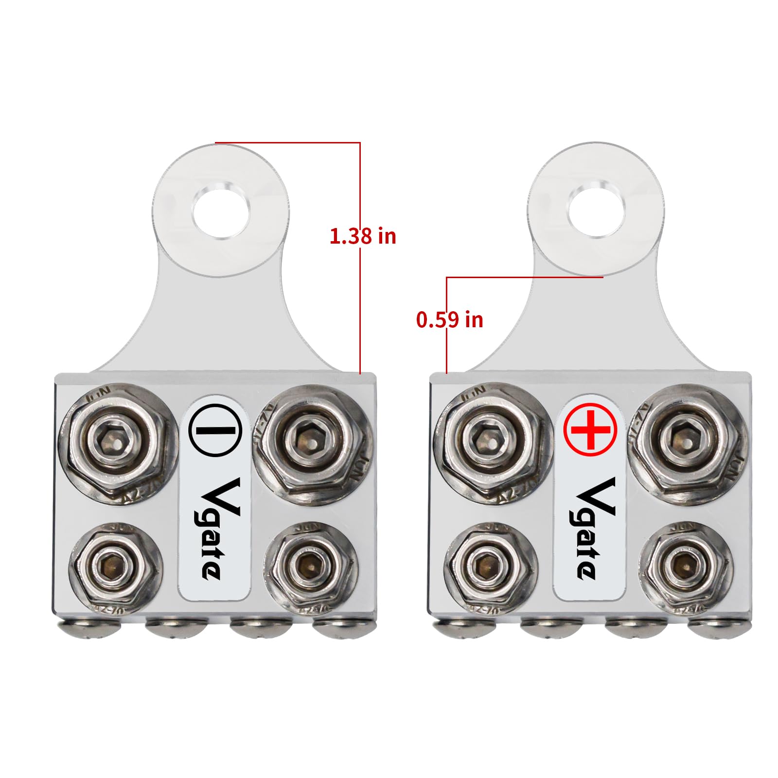 Vgate Conectores de terminal de batería de plomo ácido o litio de 12 vías, extremos de terminal de varios tamaños con extremos atornillados o pernos roscados, M8 o 5/16"-18