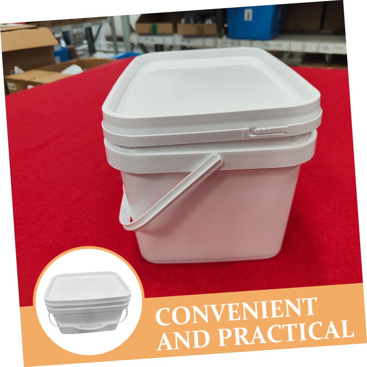 Homoyoyo Secchio per Vernice Bianco da 10l in Pp Leggero con Manico e Coperchio, Facile da Trasportare per Uso Domestico e Professionale