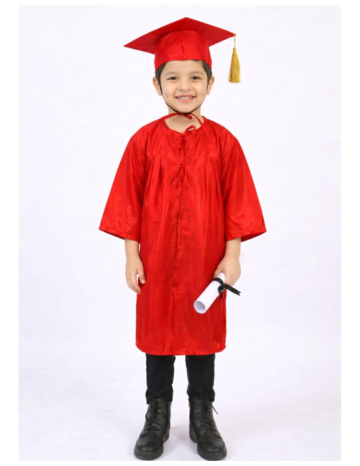 BookMyCostume Red Graduate Convocation Graduation Day Gown Kids & Adults Fancy Dress Costume 2-3 years