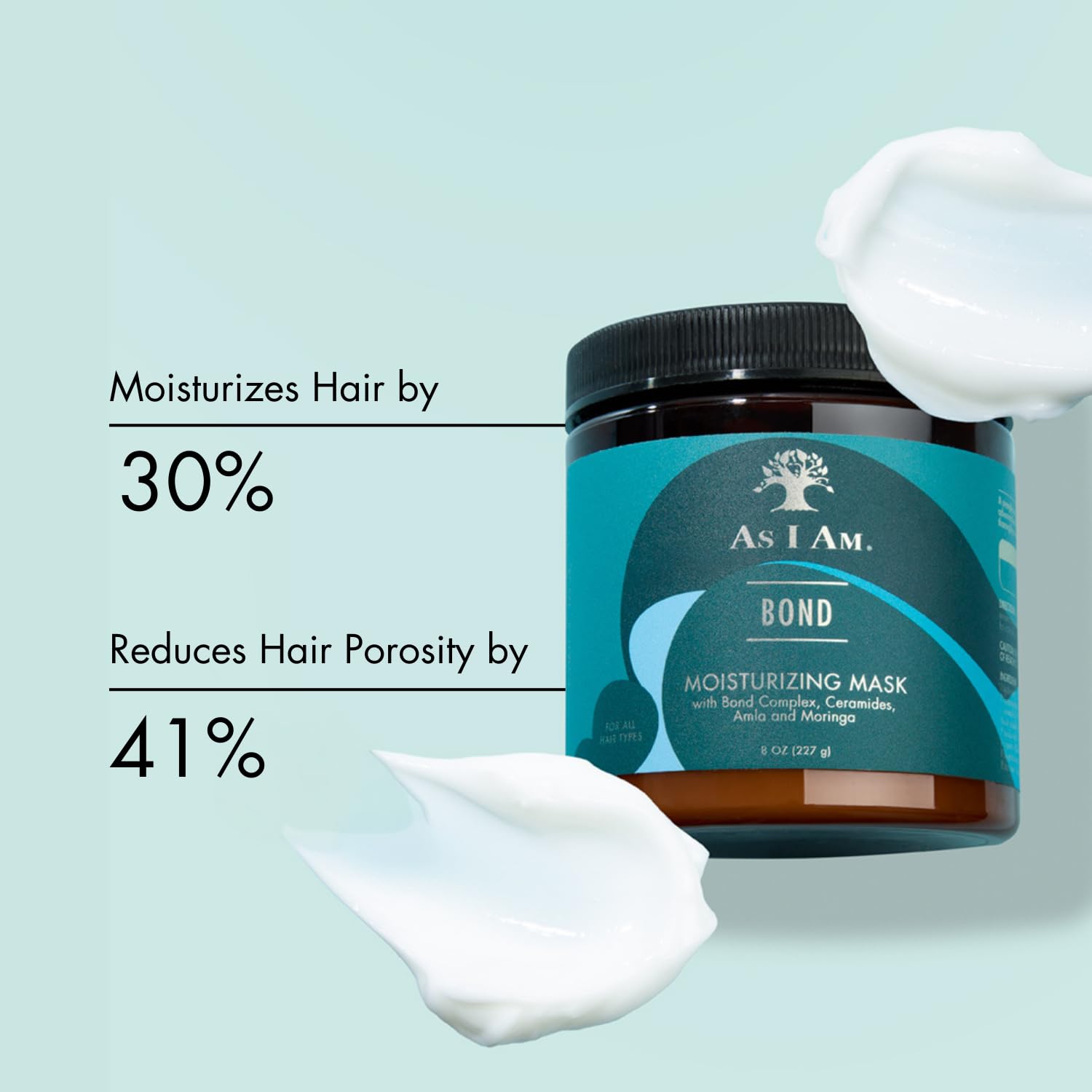 As I Am Bond Repair Masque- Intensive Hair Treatment to Rebuild & Strengthen Damaged Bonds 8oz, White, 227 g (Pack of 1) - Image 4