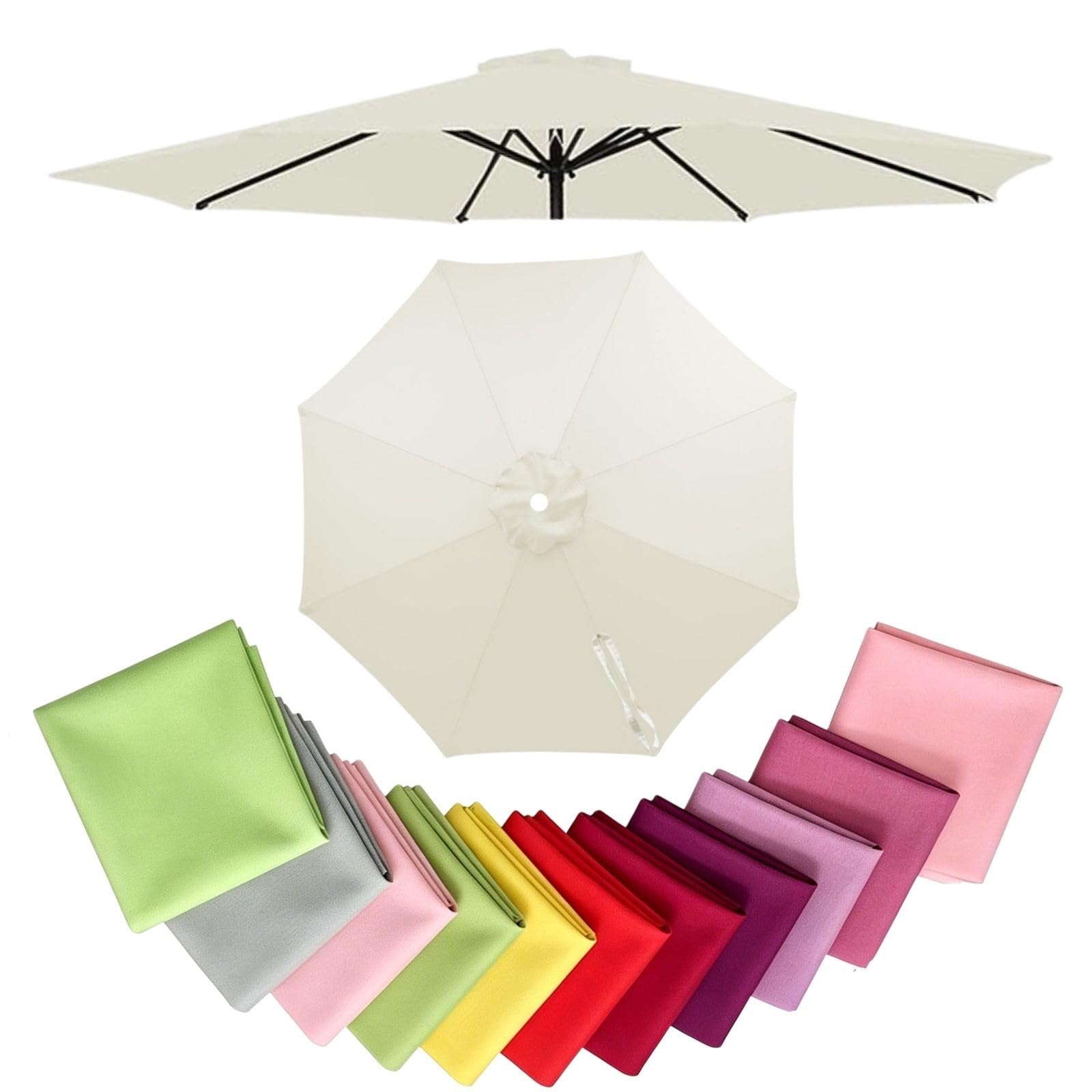 Telo di ricambio impermeabile per ombrellone da esterno, protezione UV per 6/8 bracci, in tessuto, per patio, cortile, piscina, 2 m - 4 m