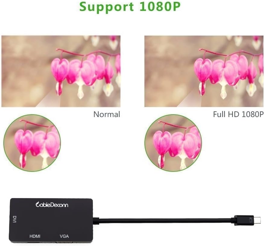 Super Big Clearance! CableDeconn Gold Plated Multi-Function Mini Displayport(Thunderbolt Port Compatible) to DVI/VGA/HDMI TV AV HDTV 3-in-1 Cable in Black Review Discount CableDeconn Gold Plated Multi-Function Mini Displayport(Thunderbolt Port Compatible) to DVI/VGA/HDMI TV AV HDTV 3-in-1 Cable in Black