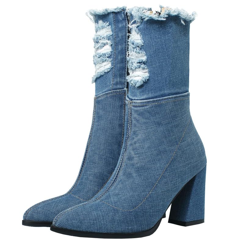 MAVMAX Denim Ankle Boots
