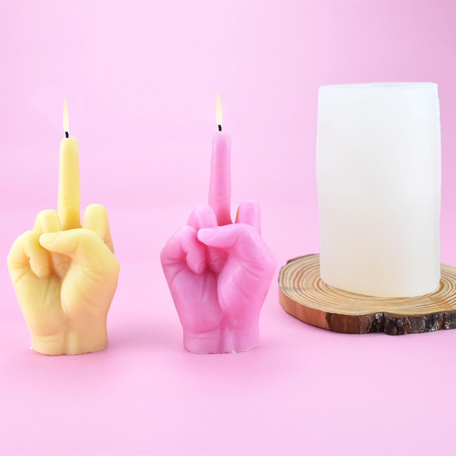Stampo In Silicone A Forma Di Dito Medio Per Candele, Sapone, Resina - Riutilizzabile, Resistente Al Calore Fino A 230°C