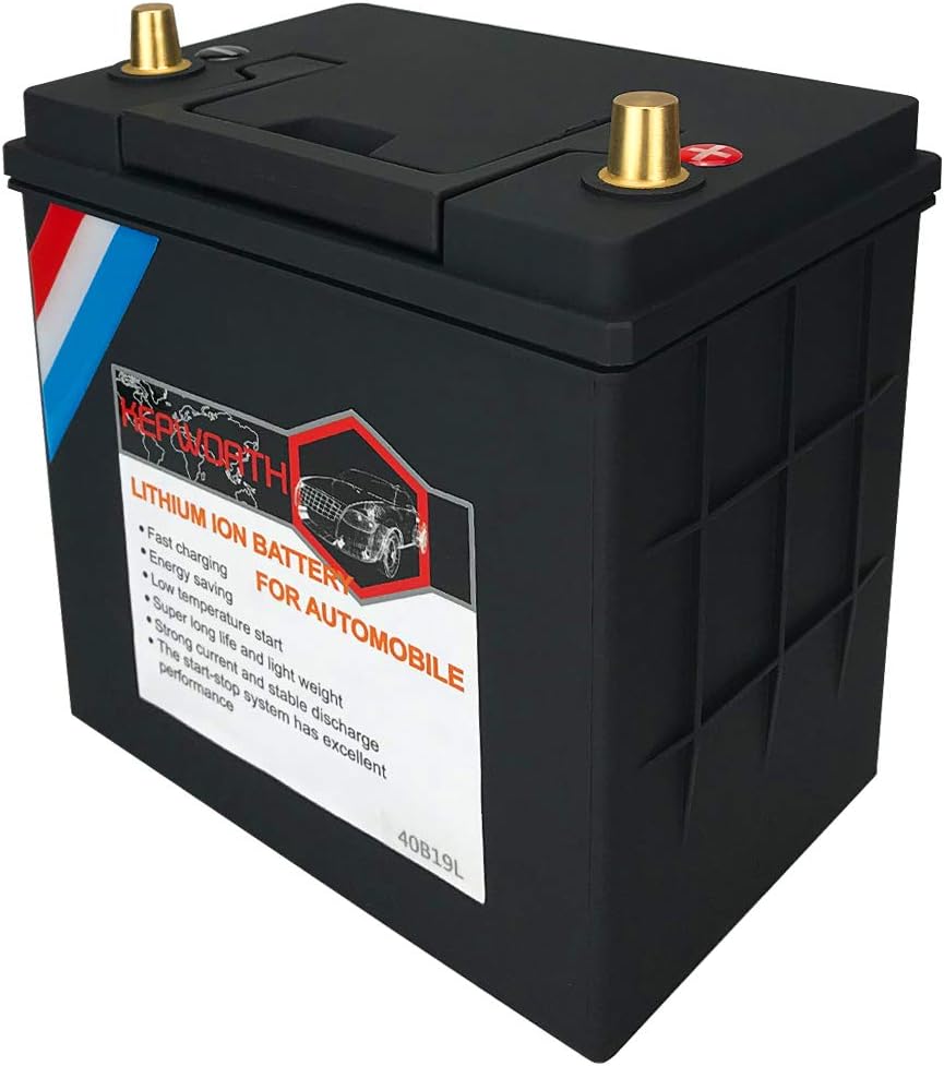 Battery LiFePO4 12v 22Ah 680CCA Lithium Iron Phosphate Built-in BMS Protection Board Deep Cycle LFP Replacement 40ah Lead Acid Battery 40B19L Automobile