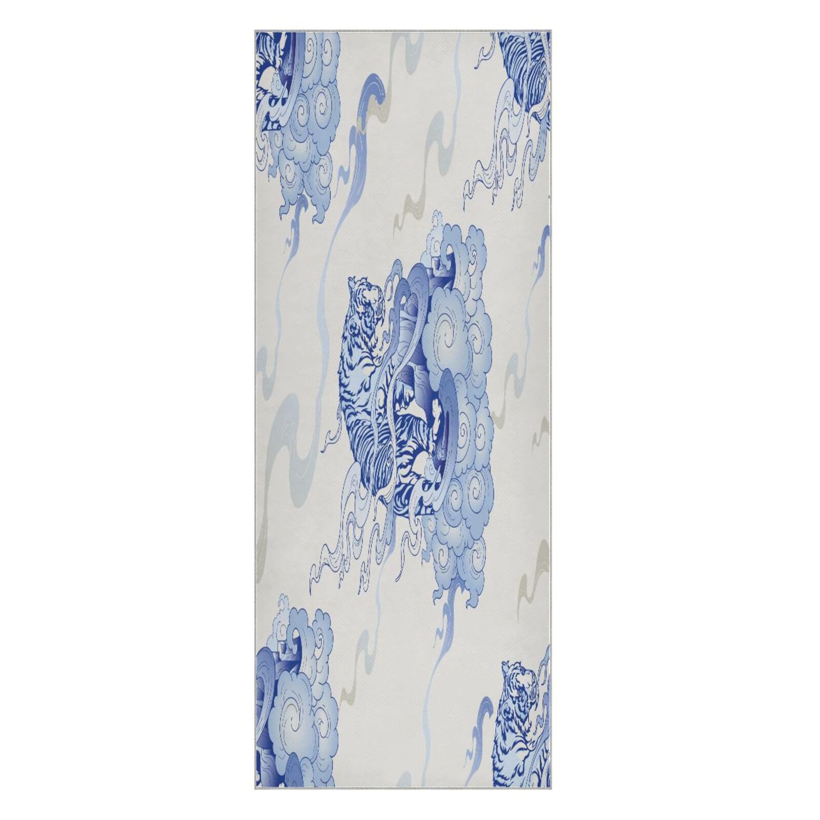 pnyoin Tiger Climbing with Cloud Yoga Towel,Hot Yoga Mat Towel with Grip Dots Sweat Absorbent Non-Slip for Hot Yoga, 24