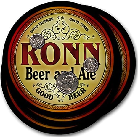 Amazon Com Zuwee Brand Classic Beer Ale Coaster Set Personalized With The Ronn Family Name Coasters