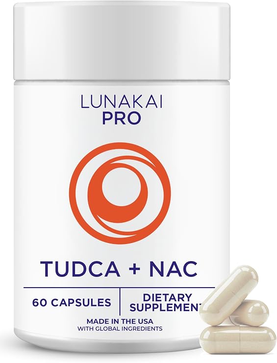 Lunakai USA Made TUDCA Supplement 500mg with NAC, 60 Capsules