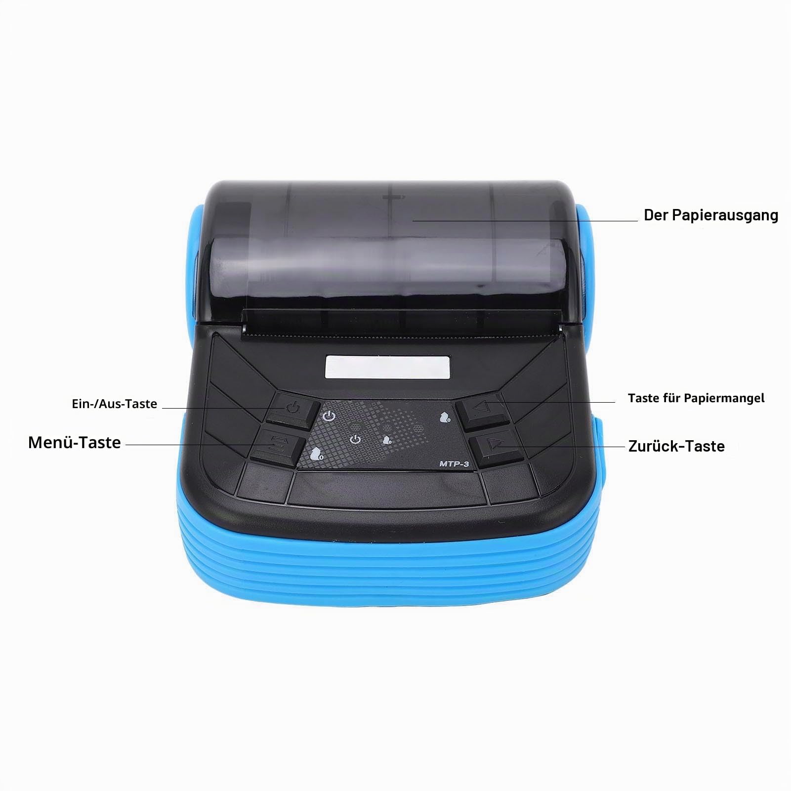 Eujgoov Tragbarer Bluetooth-Drucker, 80 Mm, Beleg, Ticket, Rechnung, POS-Drucker, Drucken mit Smartphone über Bluetooth, Kompatibel mit IOS Android