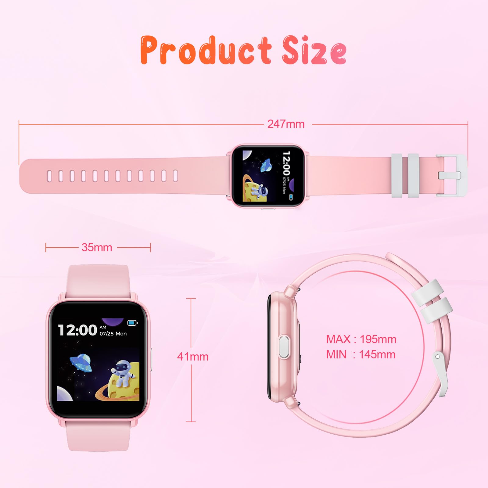 Reloj Inteligente Niño Smartwatch Niña: Pulsera Actividad Inteligente con Podómetro Monitor de Sueño Contador de Calorias 1.4" Impermeable IP68 Mutil Modos Deportivo Juegos Reloj para Niños y Niñas