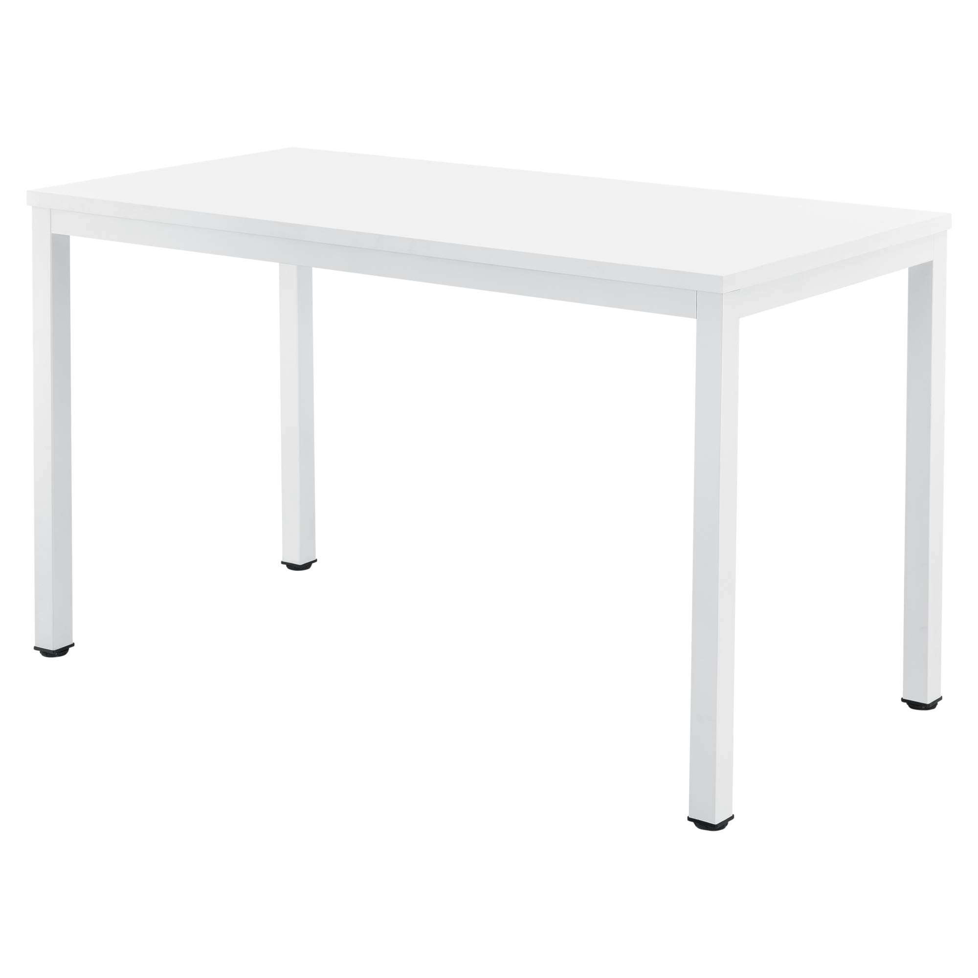 [en.casa] Scrivania a Piano Rettangolare con Gambe in Acciaio 75 x 120 x 60 cm Postazione di Lavoro Studio con Piedini Regolabile Tavolo per PC Ufficio Studio Ragazzi - Bianco