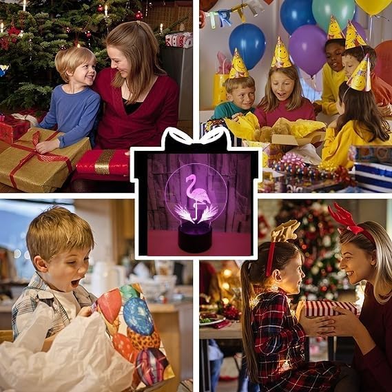 Miniatura 4 de Xdorra Lámpara de flamenco  Luces de noche de acrílico 3D USB LED lámpara de mesa para el hogar r2d2 lámpara de arte 3D  Ilusiones ópticas 3D 7