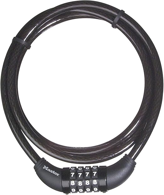 Master Lock 8119DPF 5' Long x 3/8" Diameter Set Your Own Combination Cable Bike Lock