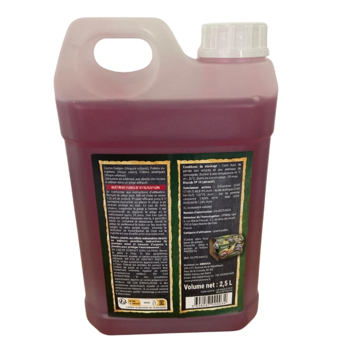Pack de 2 Liquide piège à guêpes bidon de 2,5 L