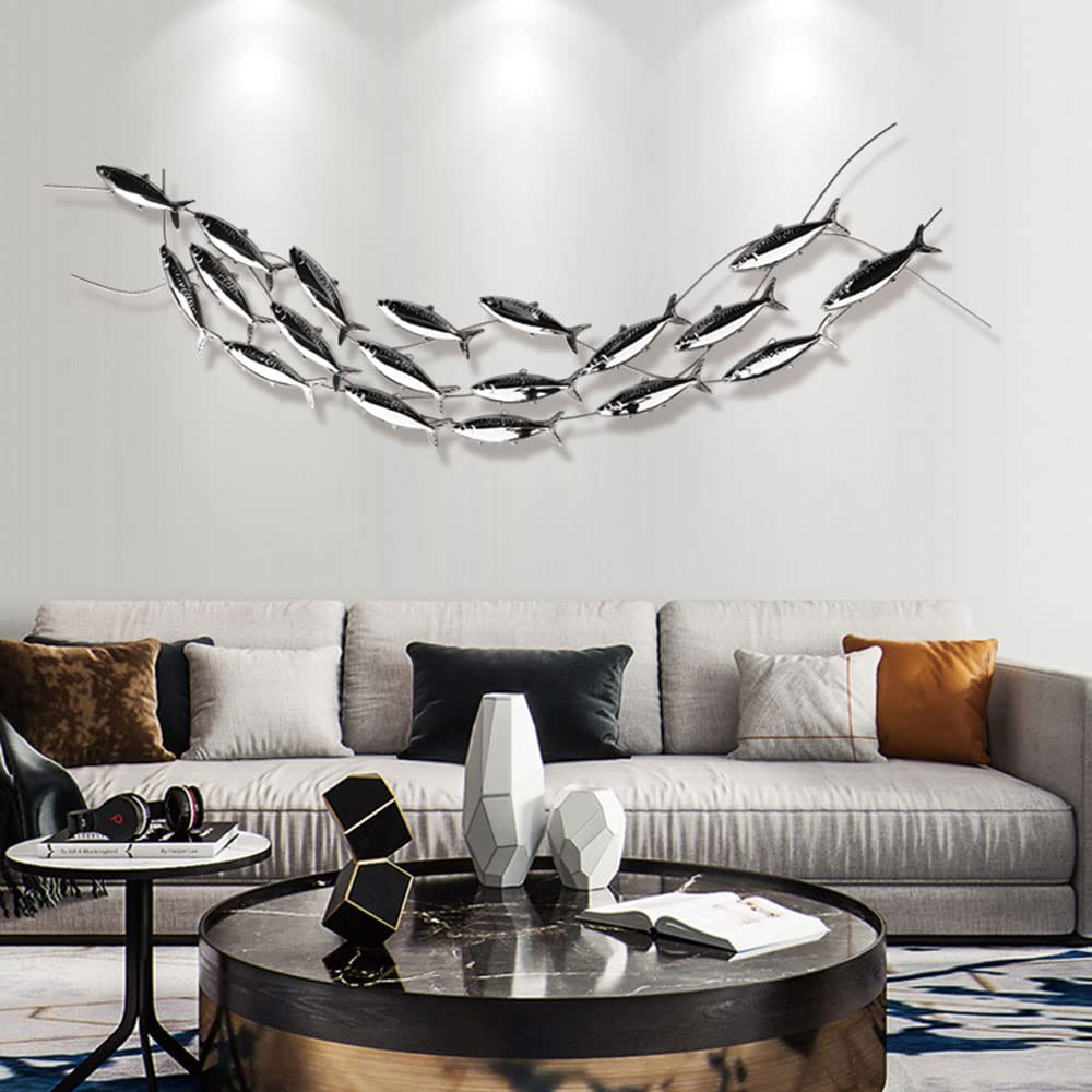 Amazon.co.jp: モダンな壁彫刻ステンレススチール 3D 抽象魚金属壁彫刻
