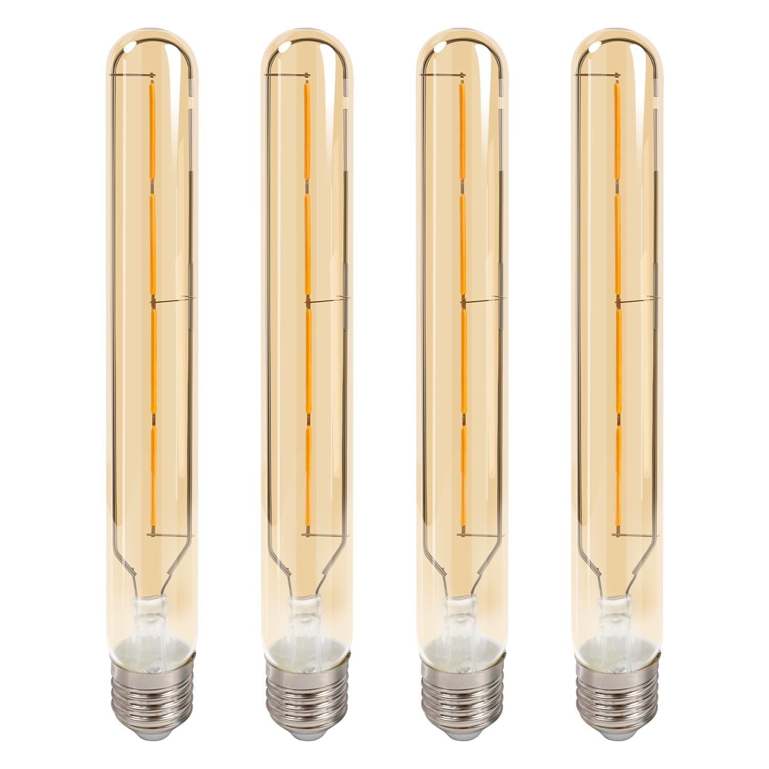 EXTRASTAR 4W T30 LED Filament Bulb, E27 Edison Screw 360LM Energy Saving Tube Light Bulbs, 2700K Warm White, 33W Equivalent, 225mm, Non-Dimmable, Pack of 4