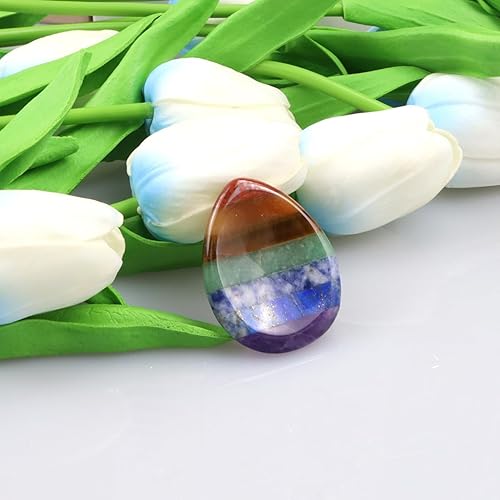 Miniatura 4 de QINJIEJIE Piedra de preocupación para el pulgar para la ansiedad, 7 cristales de chakra, piedras curativas, accesorios de meditación, piedras