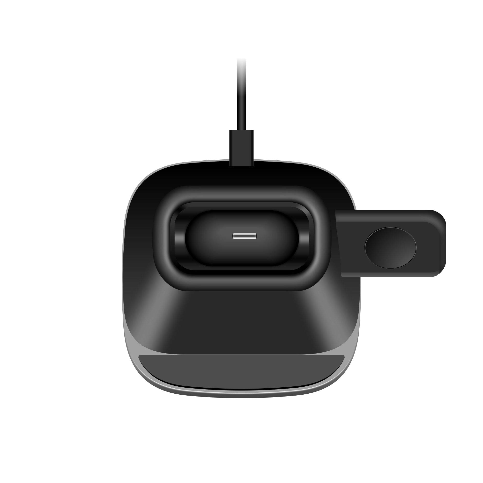 Stazione di ricarica wireless 3 in 1, stazione di ricarica wireless per iWatch 5/4/3/2, ricarica rapida Qi da 7,5 W, per iPhone 11/11 Pro Max/SE 2/XS Max/XR/XS/X/8/8P