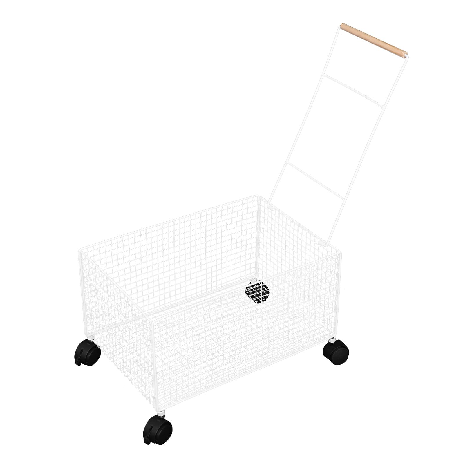 Panier à linge sale à roulettes en plastique blanc taille moyenne pour chambre