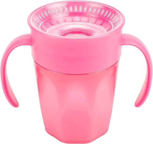 Dr. Brown's Cheers 360 Taza para practicar sin boquilla, a partir de los 6meses, 7onzas, rosa