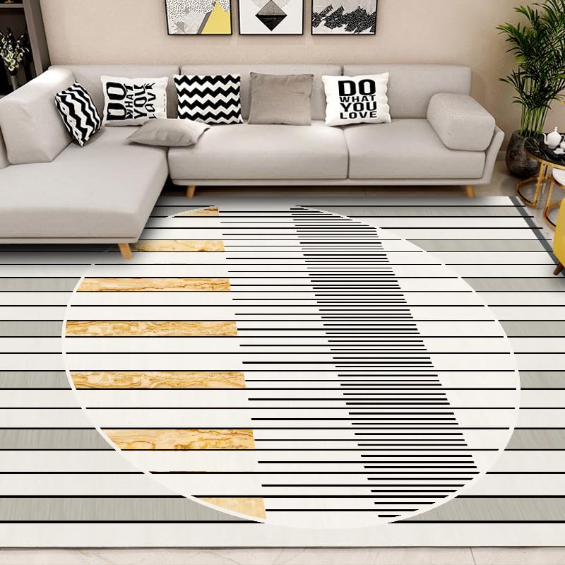 Tapis d'intérieur élégant 130x180 géométrique design haut de gamme jaune et gris