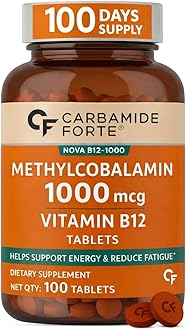Carbamide Forte Vitamin B12 Tablets 1000mcg -Active form of Methylcobalamin Vitamin B12 Supplements for Men & Women- 100 Veg Tablets