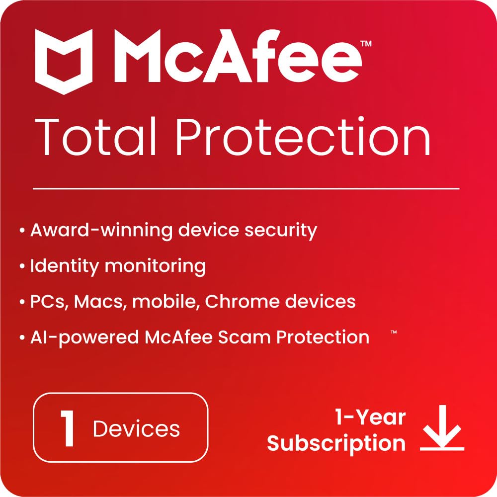 McAfee Total Protection 2024 | 1 Device, 1 Year | Antivirus Internet Security Software | Password Manager & Dark Web Monitoring Included | PC/Mac/Android/iOS | Email Delivery (B073VKKNND) Amazon Price History, Amazon Price Tracker
