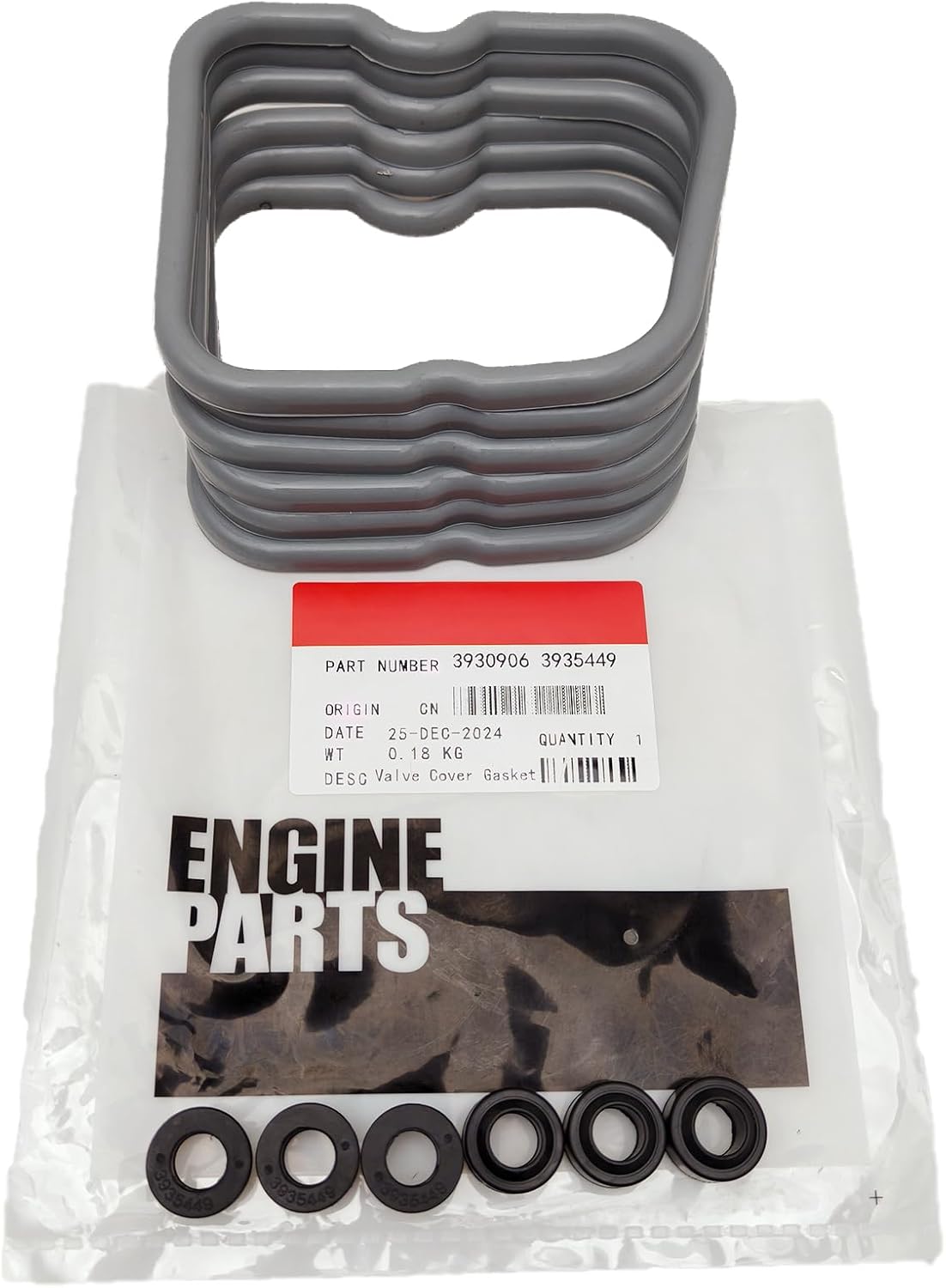 Valve Cover Gasket Set 3930906 3935449 Compatible for Cummins 4BT 3.9L 6BT 5.9L Engine 12V