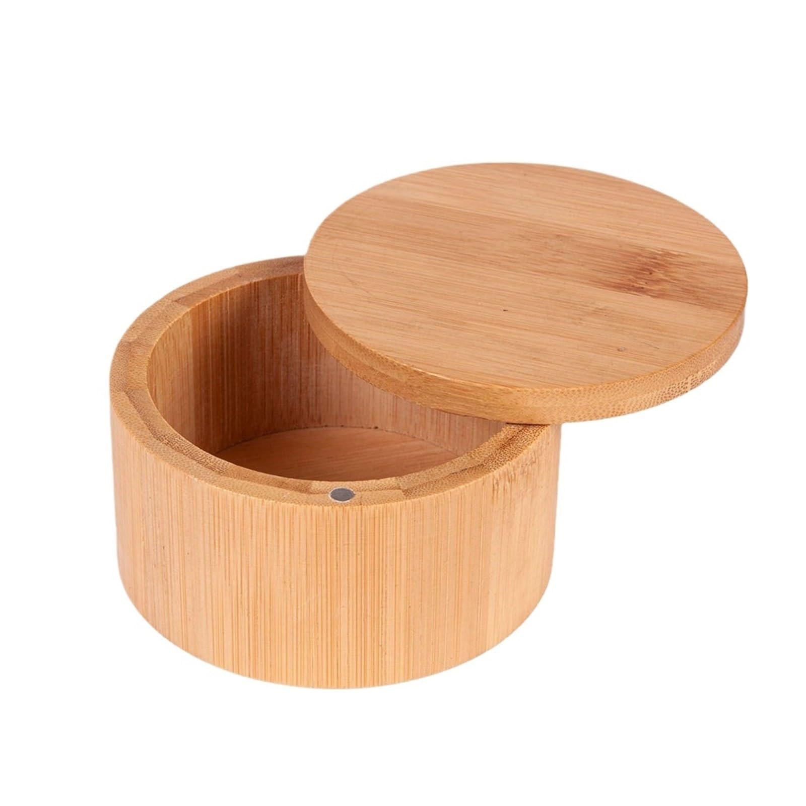 Generisch Bambus-Salzkeller mit magnetischem Drehdeckel, kleines Gewürz for Aufbewahren von Pfeffer, Zucker, Kräutern(Small)