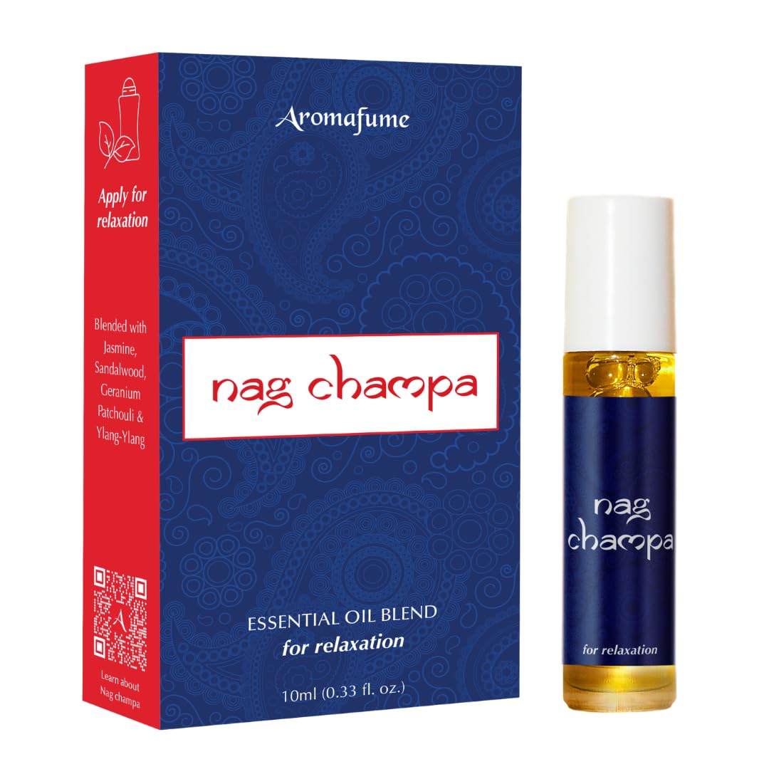 Nag Champa Essential Oil Roll-On Blend by Aromafume | 3 x 6ml / 3 x 0.2 Fl Oz | Made with Sandalwood, Jasmine, Ylang Ylang & Champa Flower extracts | Ideal for Meditation & Rituals | Pure Oil-image-39