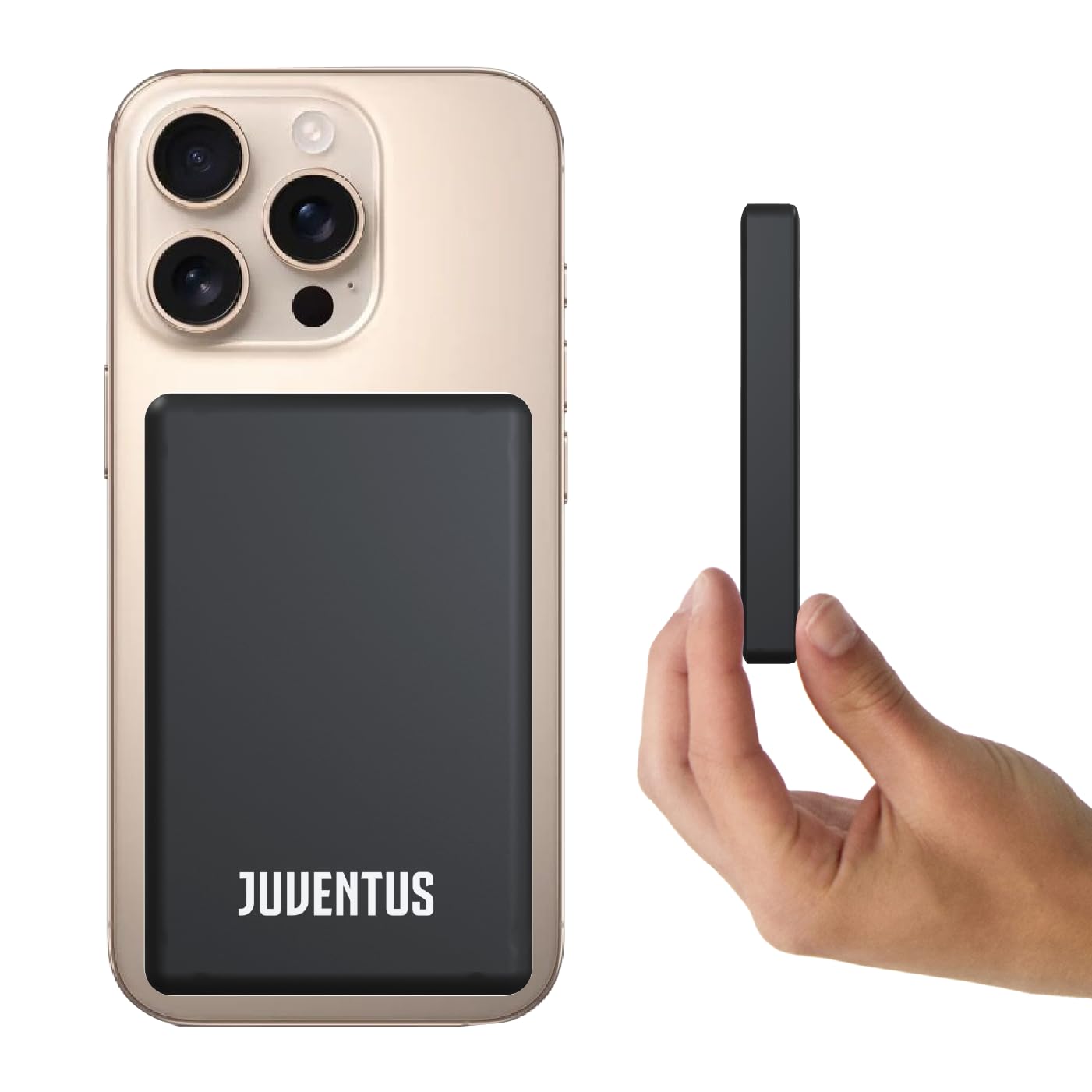TECHMADE Powerbank MagSafe 10000 mAh Juventus - Compatibile Anche con Dispositivi Android - Ricarica Veloce, Ultra Sottile, Leggero - Cavo USB-C Incluso (10000 mAh)