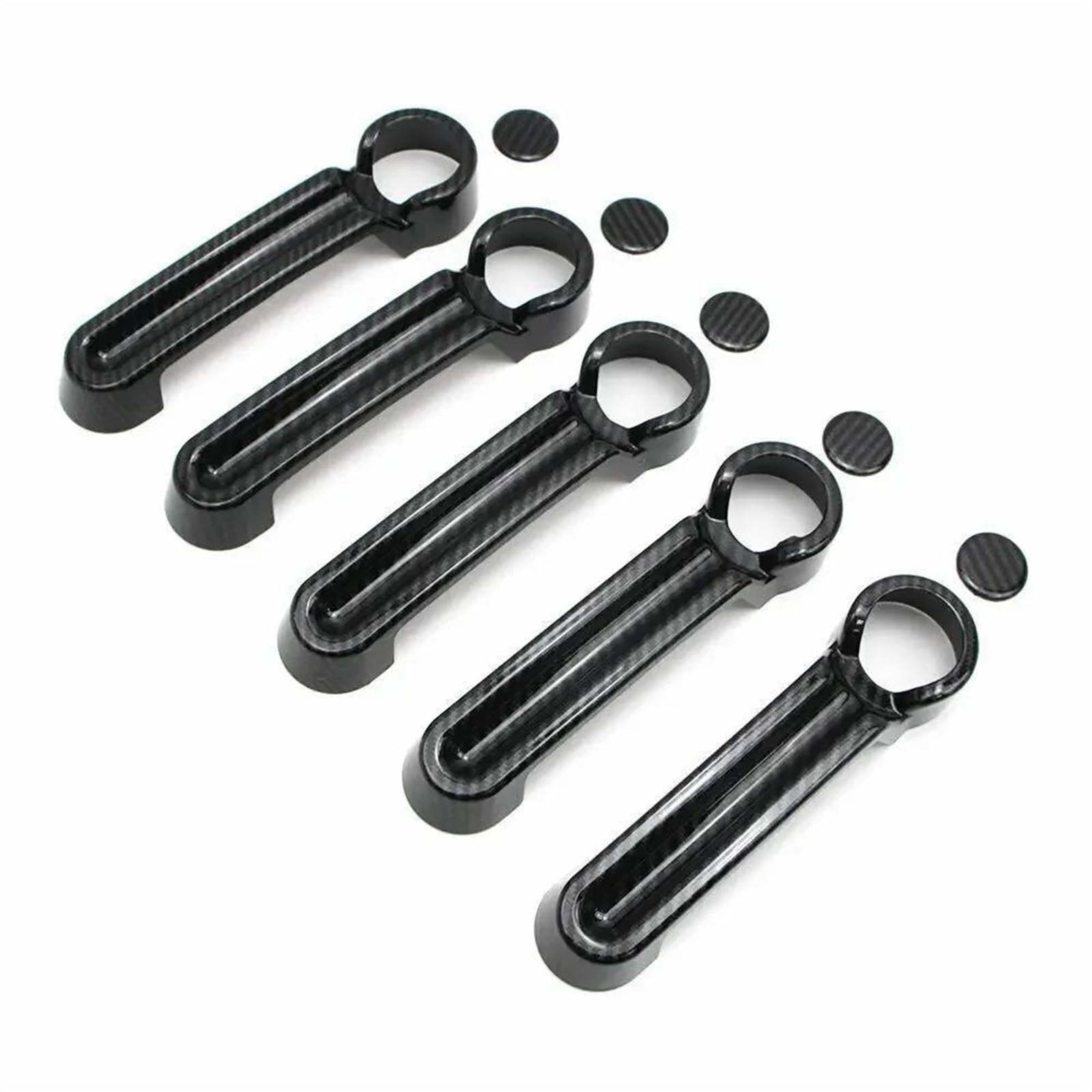 YUEYZHK Car Carbon Fiber Style Exterior Door Handle Moulding Cover Trim Decor for Jeep for Liberty 2008 2009 2010 2011 2012(Style 2)