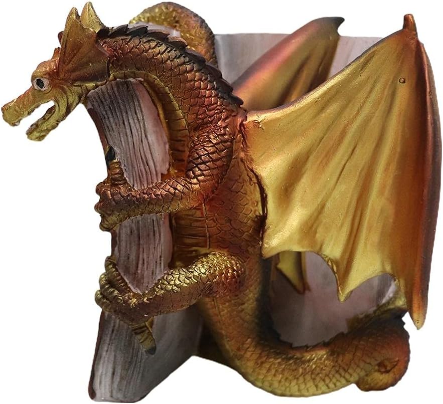 Hztyyier Dragon Statue Dragon Bookend Decorative Bookends