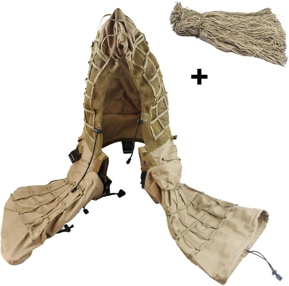 ROCOTACTICAL Sniper Ghillie Suit Base Viper Hood + 1 Bag Ghillie Thread to Build Your Own Ghillie Suit