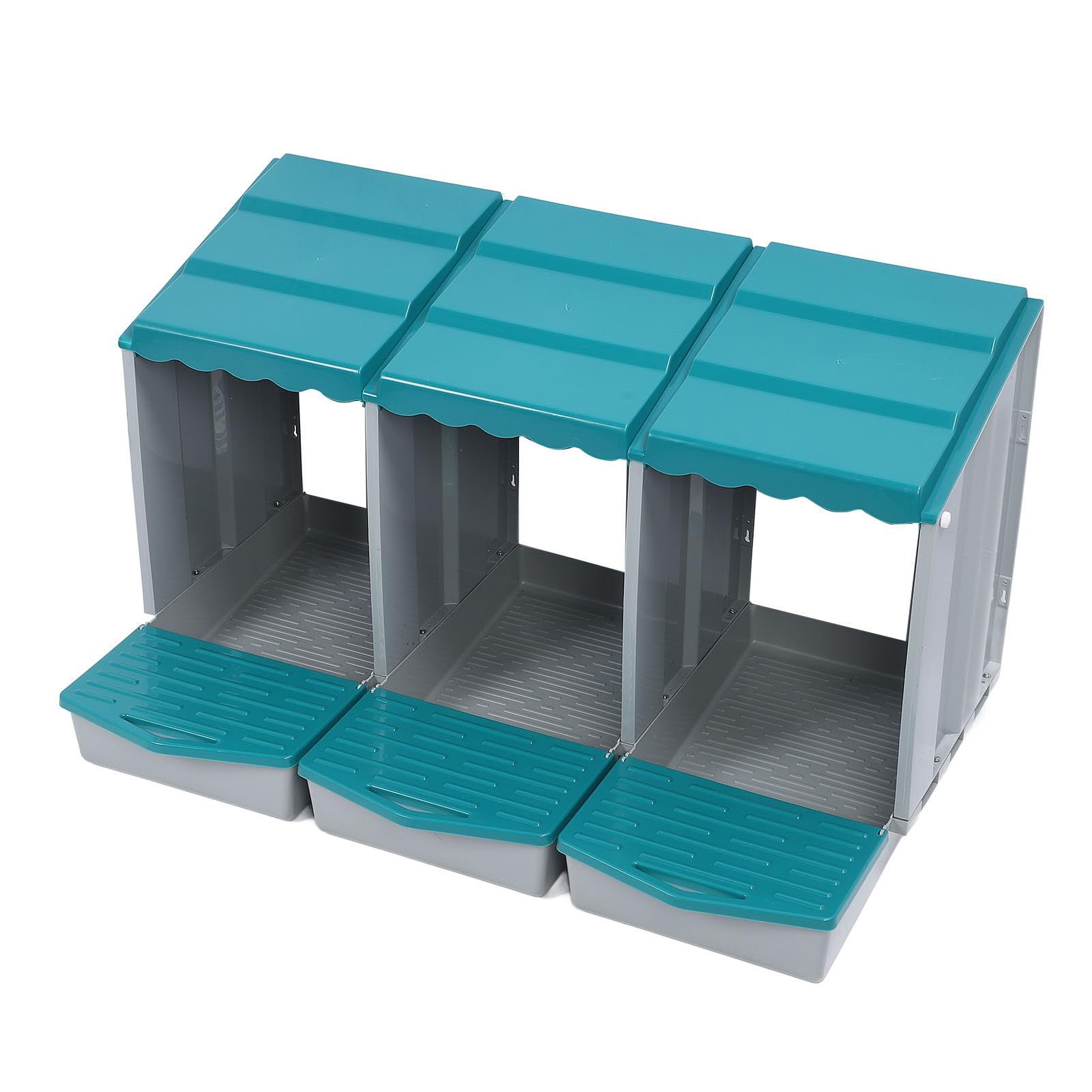 Caja Nido para Gallinas y Patos de 2 Compartimentos, Material PP Resistente, Fácil de Limpiar y Montar, Diseño Espacioso y Cómodo para Aves de Corral, Color