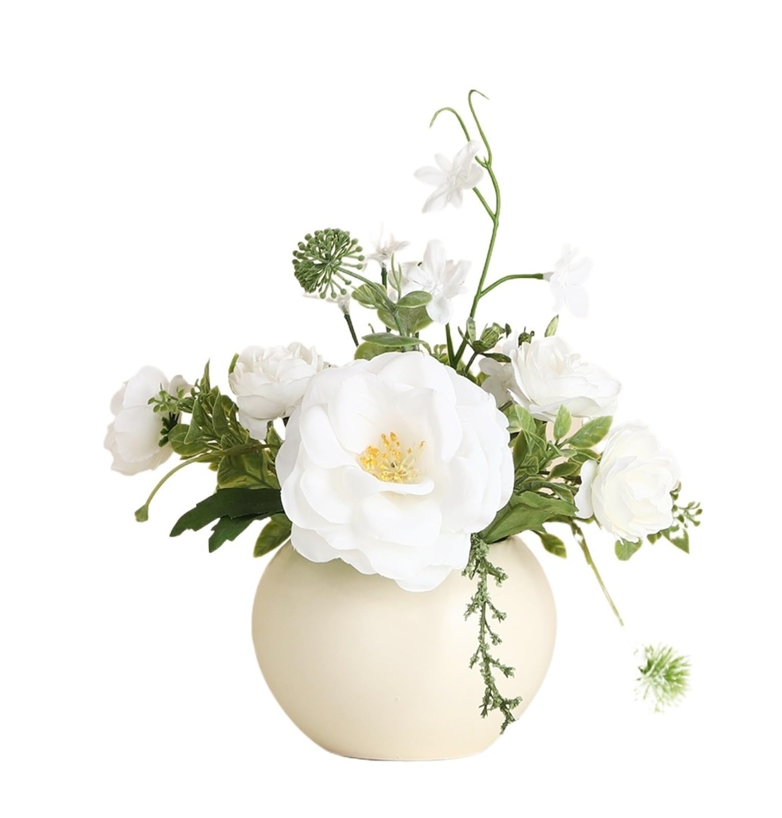 Yutang Artificial Flower Arrangement Ceramic Pot Fake Floral Bouquet