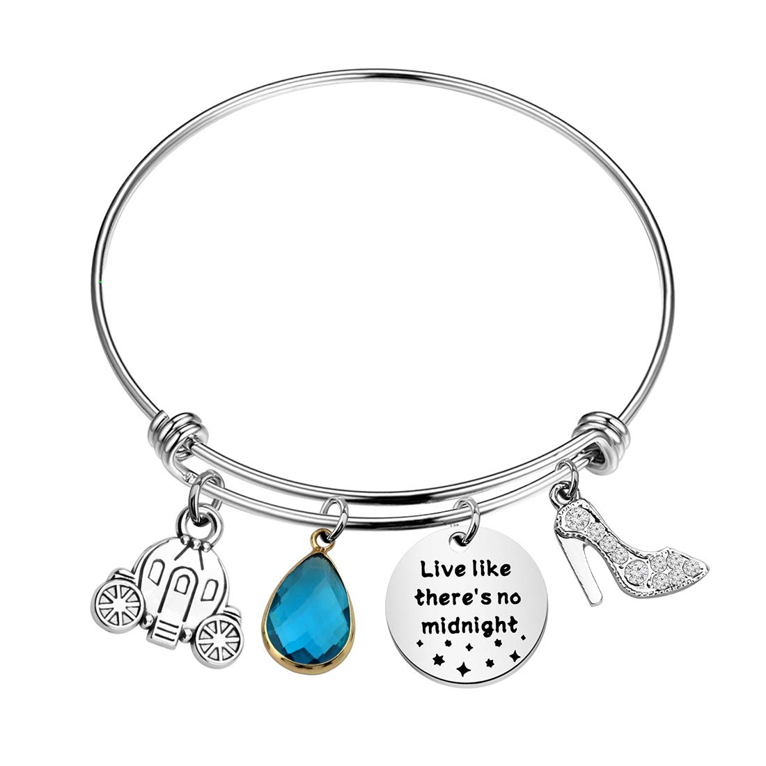 CHOORO Bangle Live Like There's No Midnight Bracelet Fables and Fairytale Gift For Her
