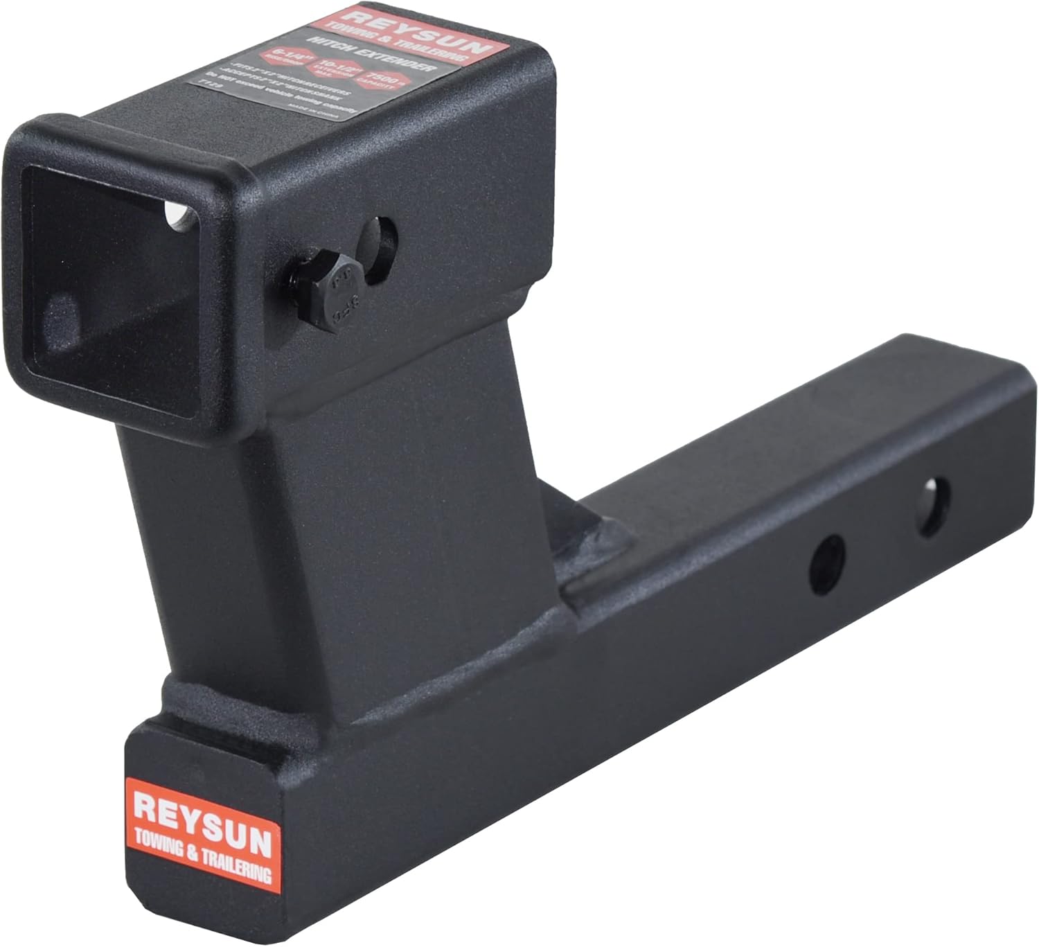 864129 Trailer Hitch Riser with 6-1/4 inch Rise/Drop for 2 inch Receiver Hitch Extension, 2 inch Shank, Matte Black