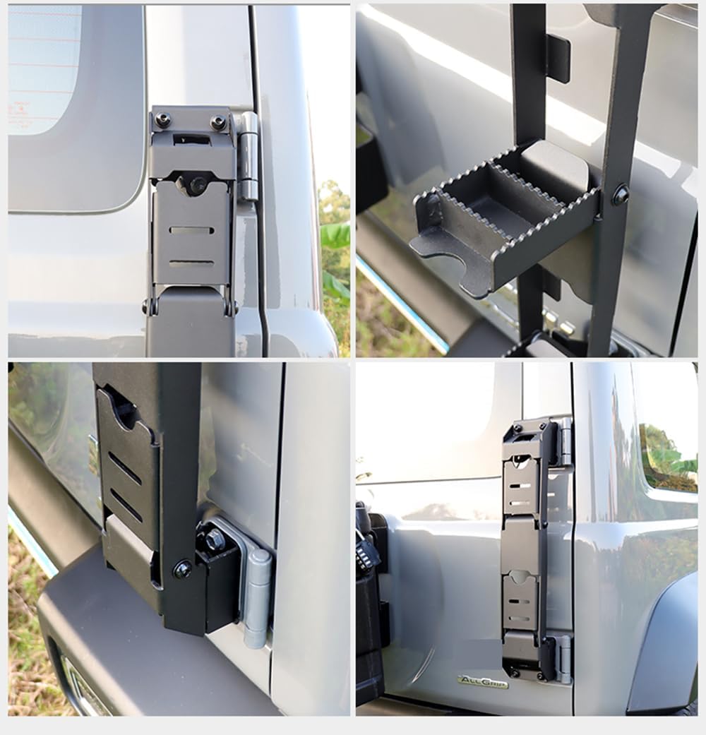 Exterior Accessories Metal Iron Tailgate Tail Gate Climbing Ladder Compatible with Suzuki Jimny 2019+ (Style D)
