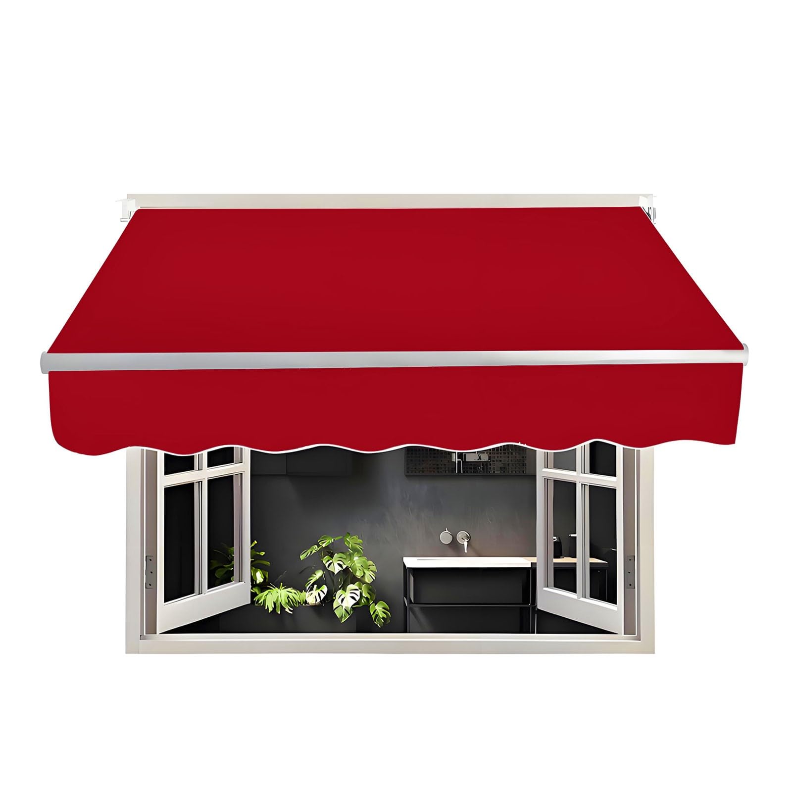 Toile pour auvent rétractable rouge 2x1,5m contre les UV