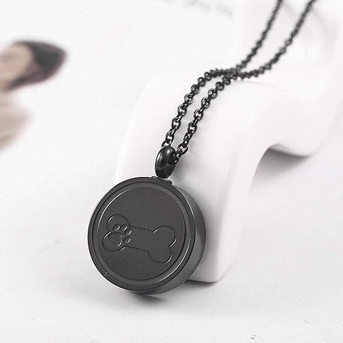 OIJH - Urnas para perro colgante de cenizas para mascotas collar de acero inoxidable con colgante de huella de perfume para hombres y mujeres