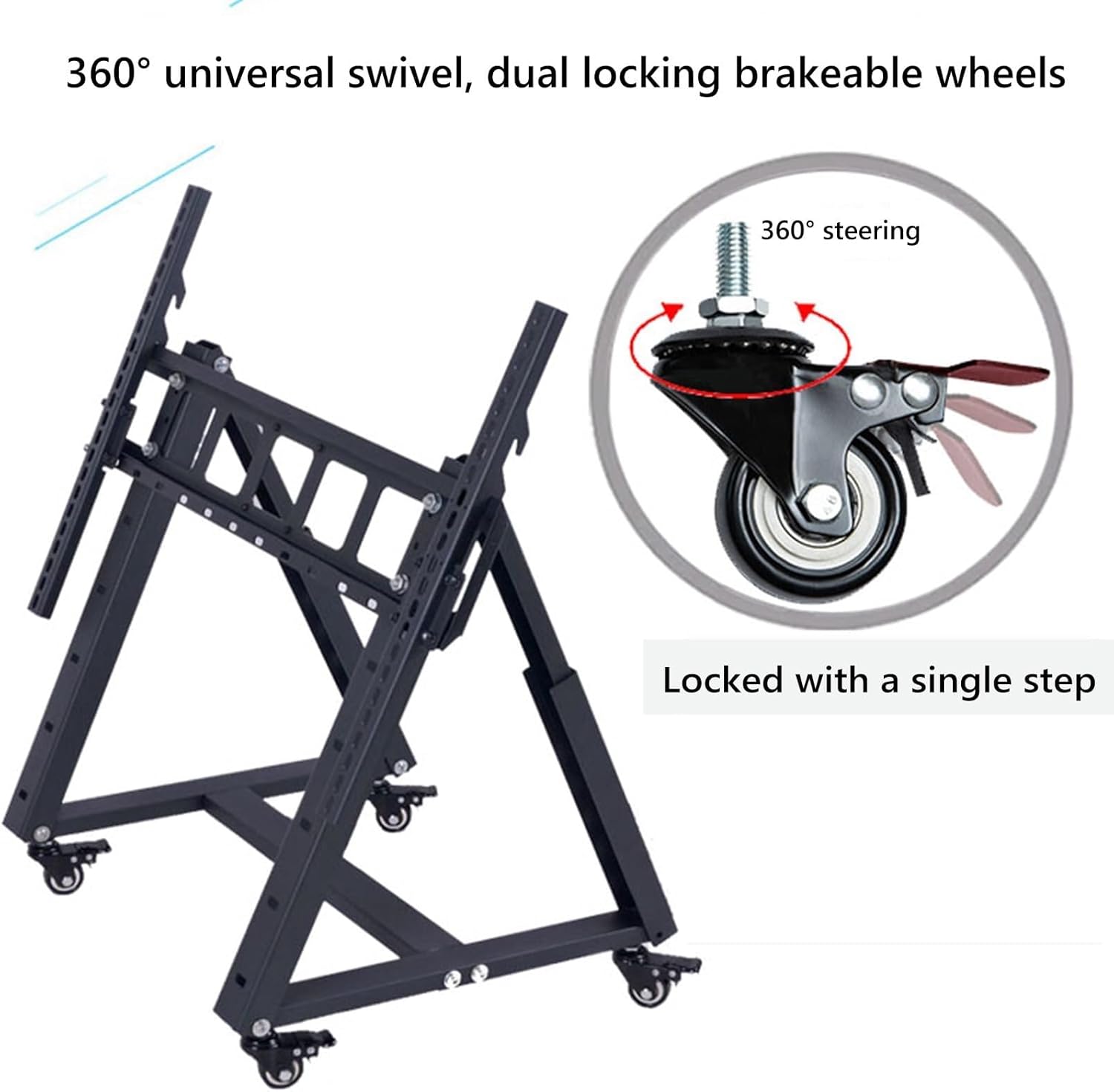TV Mounts,Mobile TV Mount Stand - Heavy Duty TV Cart Stand, Rolling TV Stand for 32-85 Inch TVs, Low Profile Floor Monitor Cart, 20°-50° Adjustable Viewing Angle, Hold Up to 60kg/1