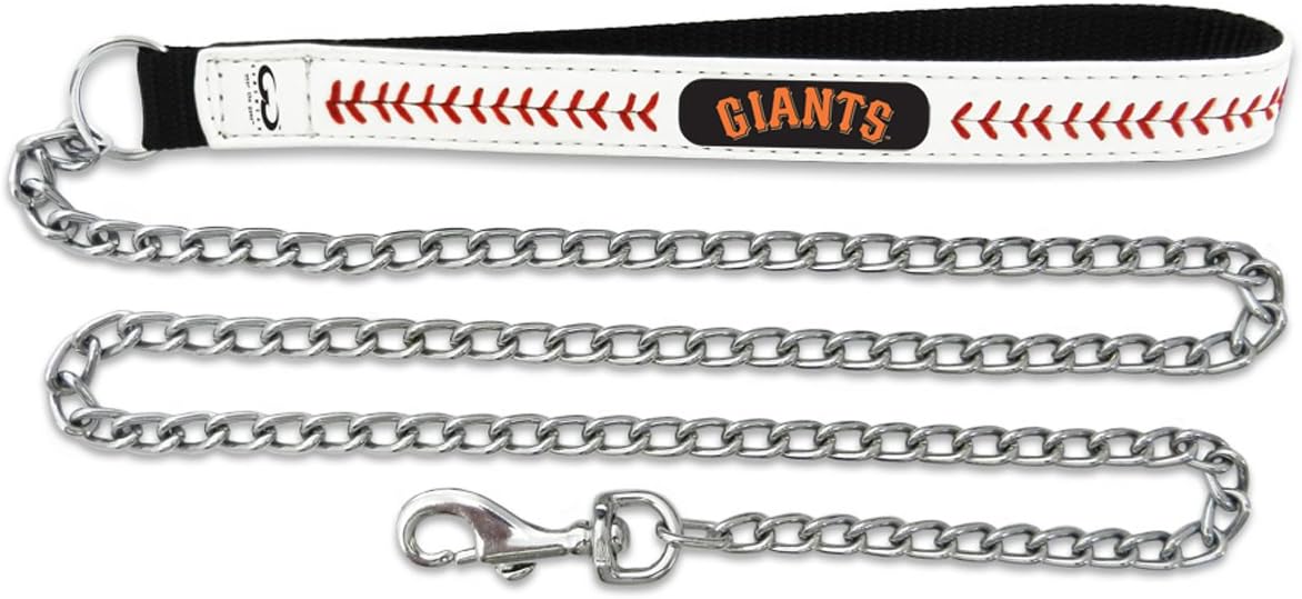 MLB San Francisco Giants Baseball Leather Chain Leash, 2.5 mm