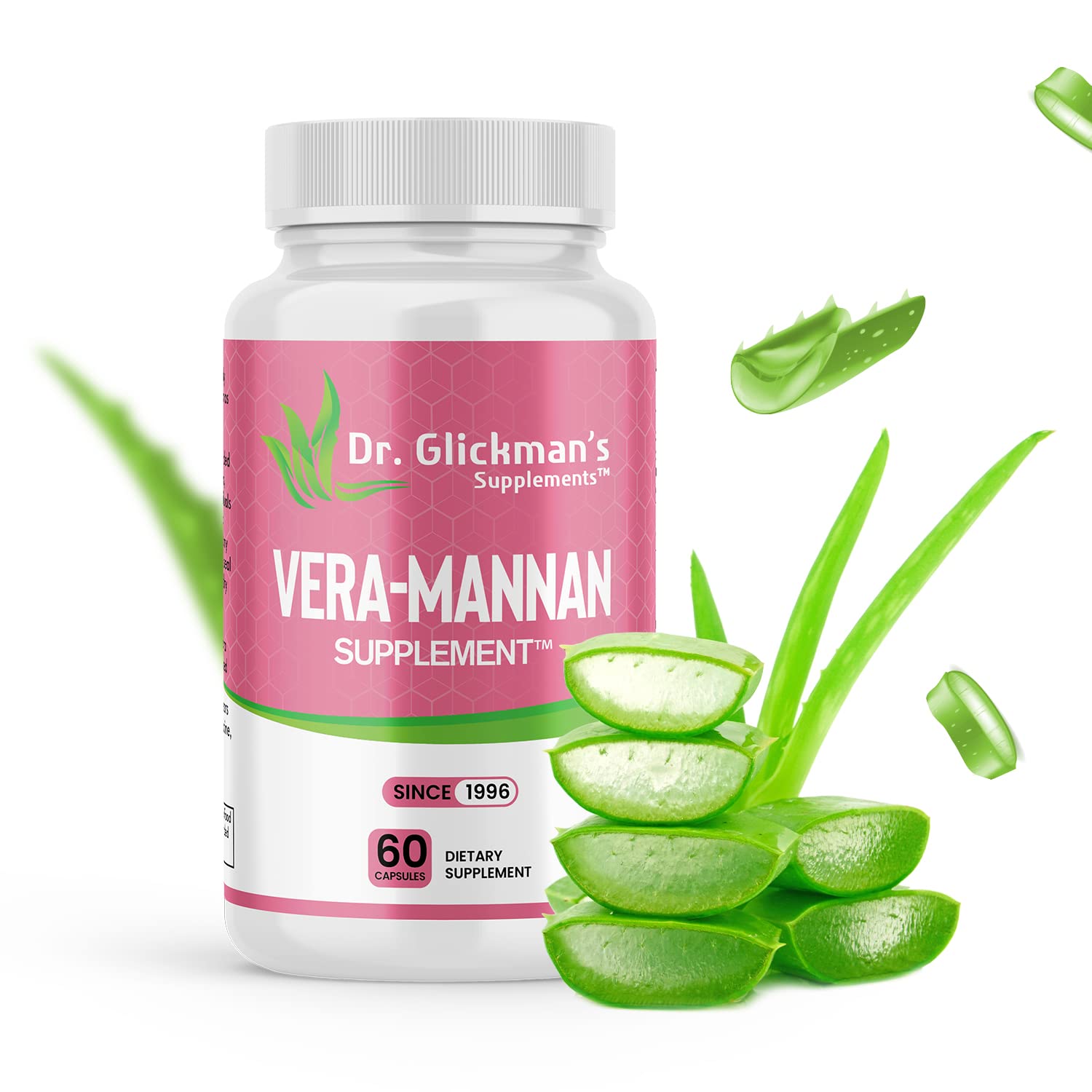 Vera-mannan Aloe Vera Supplement, 1 Bottle, 60 Capsules