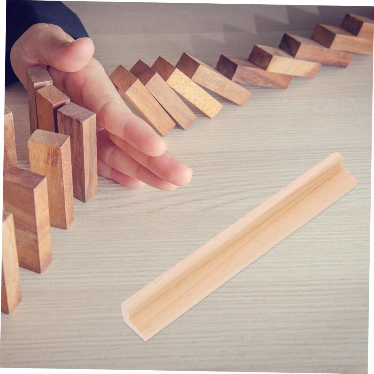 Uonlytech 20 Pezzi Supporti per Domino in Legno, Organizer Multifunzionale Stabile da 19cm, Accessorio per Giochi da Tavolo e Carte da Gioco