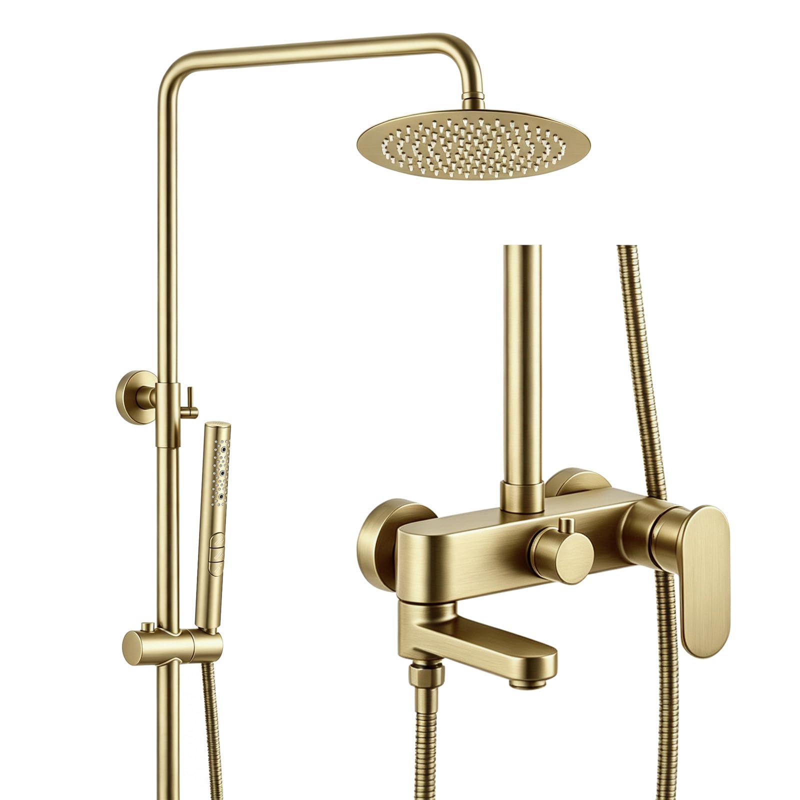 Sistema doccia a pioggia con rubinetto doccia regolabile 25 cm in acciaio inox Rainhead 3 Spray M Doccia palmare Miscelatore per vasca da bagno pieghevole Rubinetto per vasca da bagno