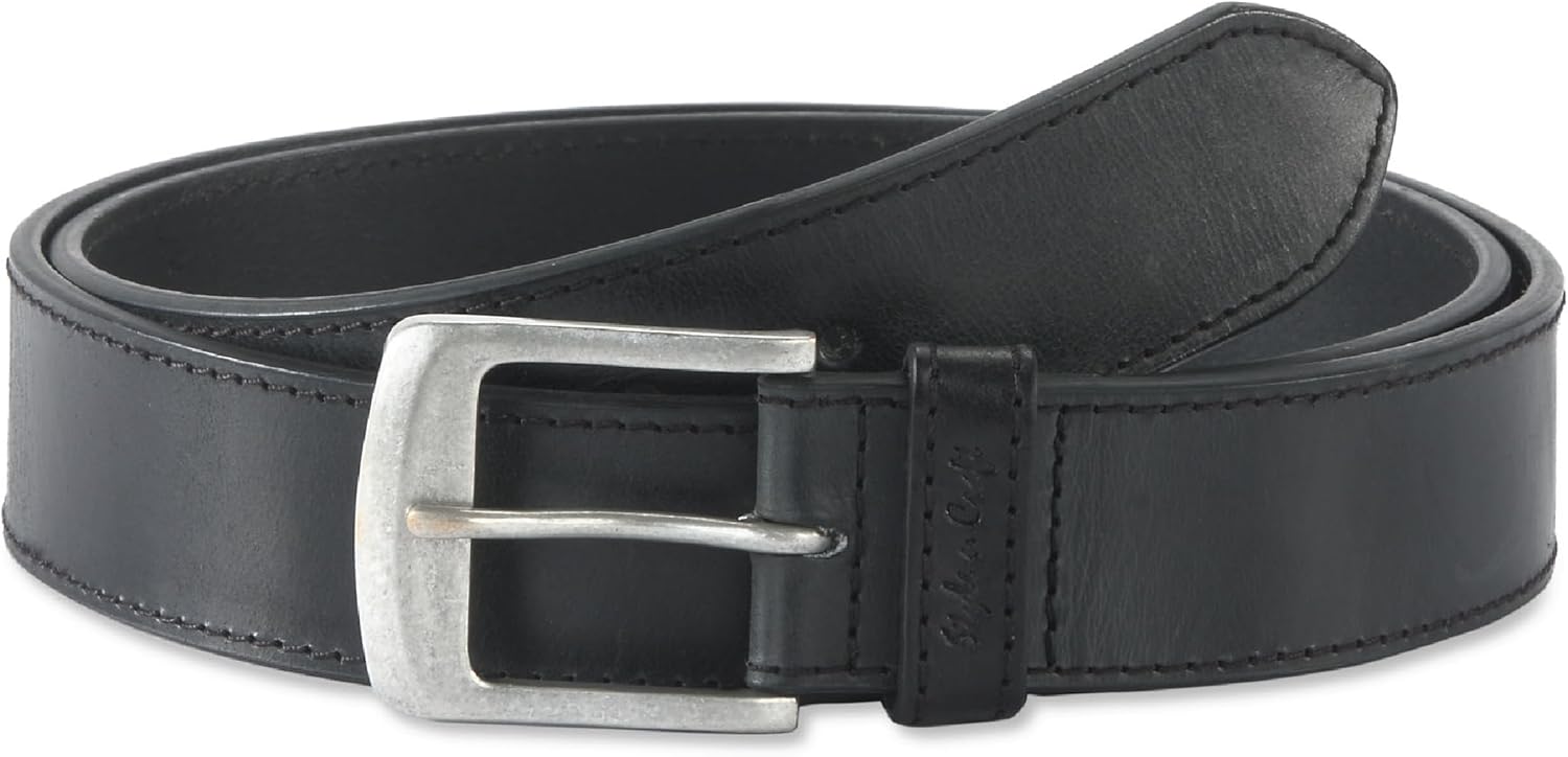 Style n Craft Belt, Full-Grain Leather Belt with Silver Buckle for Men and Women, Medium Size, Black (392701-M)
