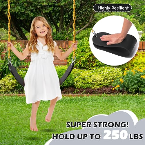 Image of Sunnyglade 8PCS Swings Seats Heavy Duty with 66 inch Chain, Playground Swing Set Accessories Replacement with Snap Hooks, Support 250lb (8, Black)