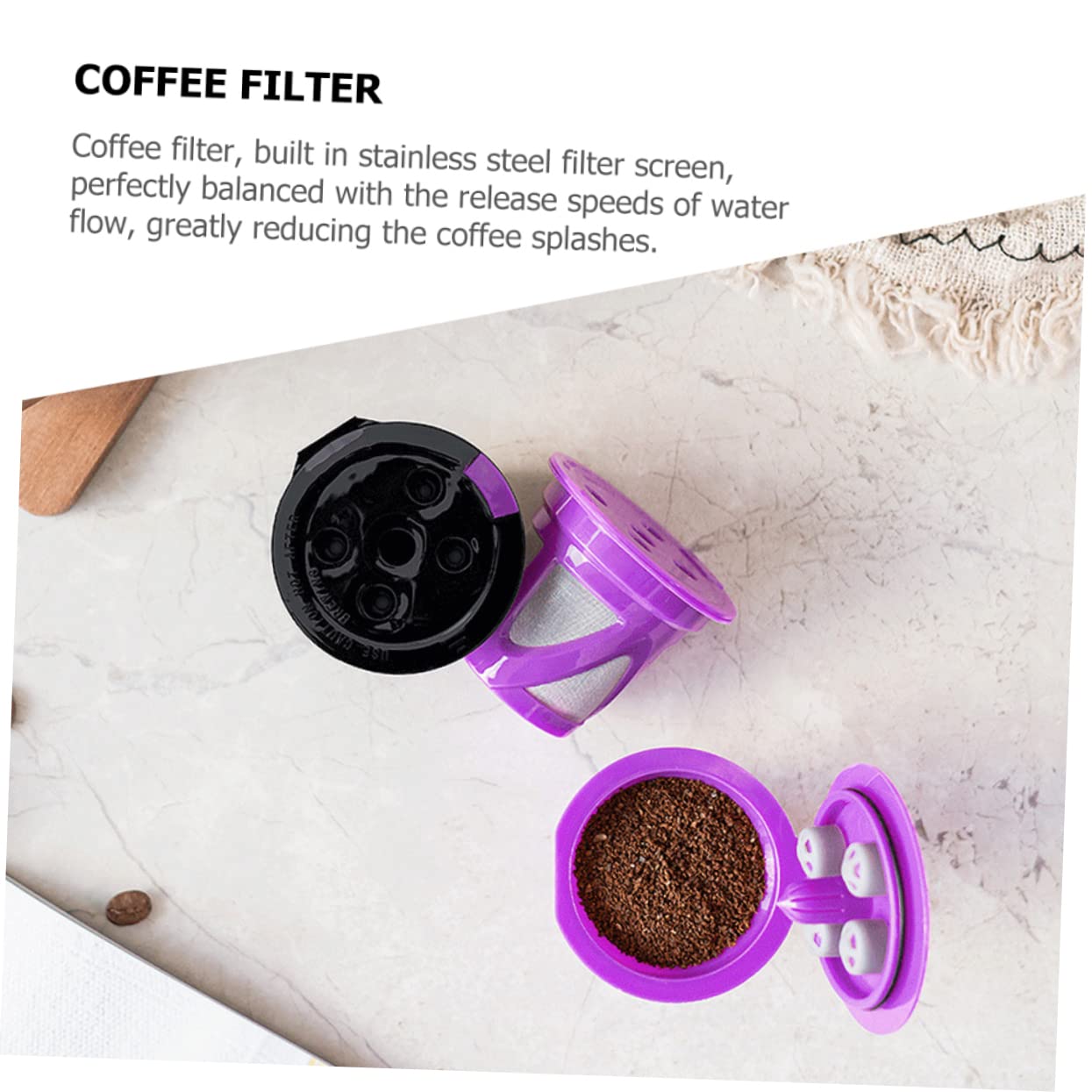 Amosfun 10 Piezas cápsula de café taza colador de café accesorios para maquinas de expreso de café reutilizables de café recargables concentrado de café maquina de cafe